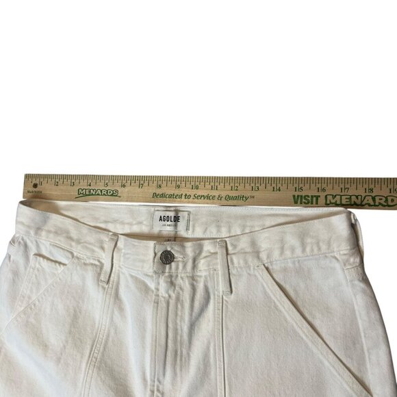 AGOLDE Cooper Cargo Jeans Women's 31 Milkshake Straight Leg Full Length Denim - Picture 8 of 10